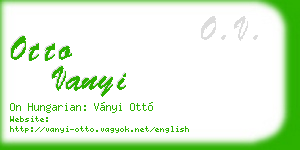 otto vanyi business card